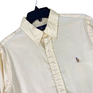 Ralph Lauren Oxford Button Down Shirt Long Sleeve Cotton Yellow 15.5 Mens